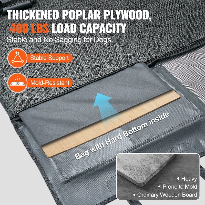 "Pet Backseat Cover Waterproof Dog Hammock for Car 54"x24" Hard