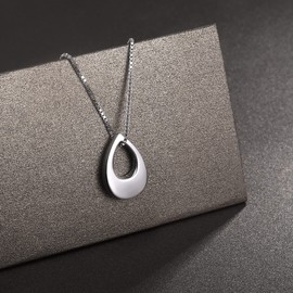 YLT Teardrop Urn Pendant Locket Necklaces for Ashes Sterling Silver Memorial Urn Necklace Always with me Eternity Keepsake Hollow Teardrop Cremation Jewelry