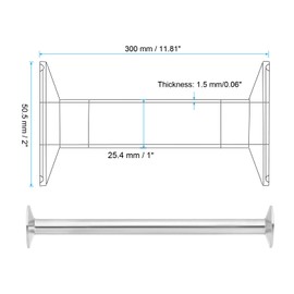 PATIKIL 1in OD Tri Clamps Tube, Sanitary Tri Clamps Spool Tube with 50.5mm Ferrule Flange(for 1.5in Tri Clamps) Sanitary Pipe Tubing 304 Stainless Steel for Brewery, 300mm/11.81in L