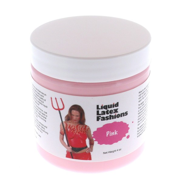 Liquid Latex Fashions Pink Liquid Latex for Adults and Kids, Halloween Makeup, Ideal for Theater, Halloween, Parties and Cosplay, Super Flexible- 4 Oz