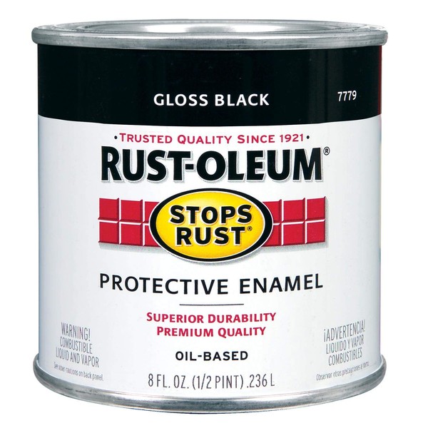 1/2 pt Rust-Oleum Brands 7779730 Black Stops Rust Protective Enamel, Gloss