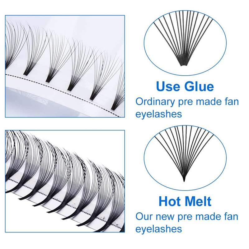 Ready-to-Use Fan Eyelashes, 14D Volume Eyelashes, Ready-to-Use Eyelash Fans, Volume