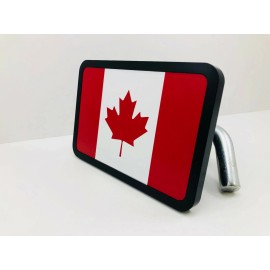Unbranded Billet ALUMINUM Trailer Tow Hitch Cover with Canadian Flag Color Design