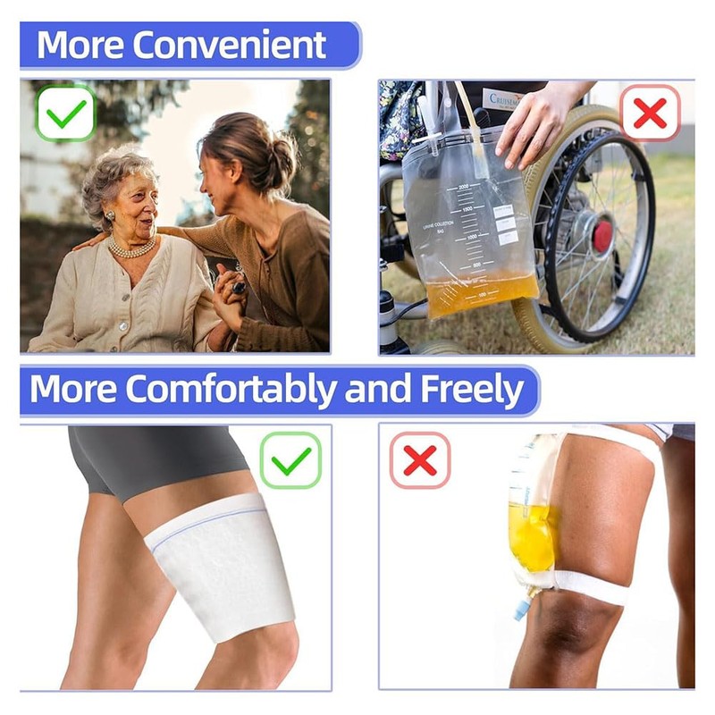 Snblzhef Comfortable Catheter Leg Bag Sleeves: Secure Fabric Urine Bags