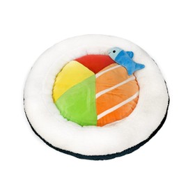 TONBO Soft Plush Small Cute and Cozy Food Dog Cat Bed, Washer and Dryer Friendly (Sushi Roll)