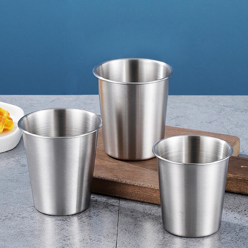 Tosnail 8 Pack 8 oz Stainless Steel Cups, Small Metal