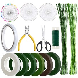 CHRORINE Floral Arrangement Tools Kit 6 Pcs Floral Tapes 26 Gauge Floral Wire 22 Guage Floral Stem Wire for Bouquet Stem Wrapping and Floral Crafts