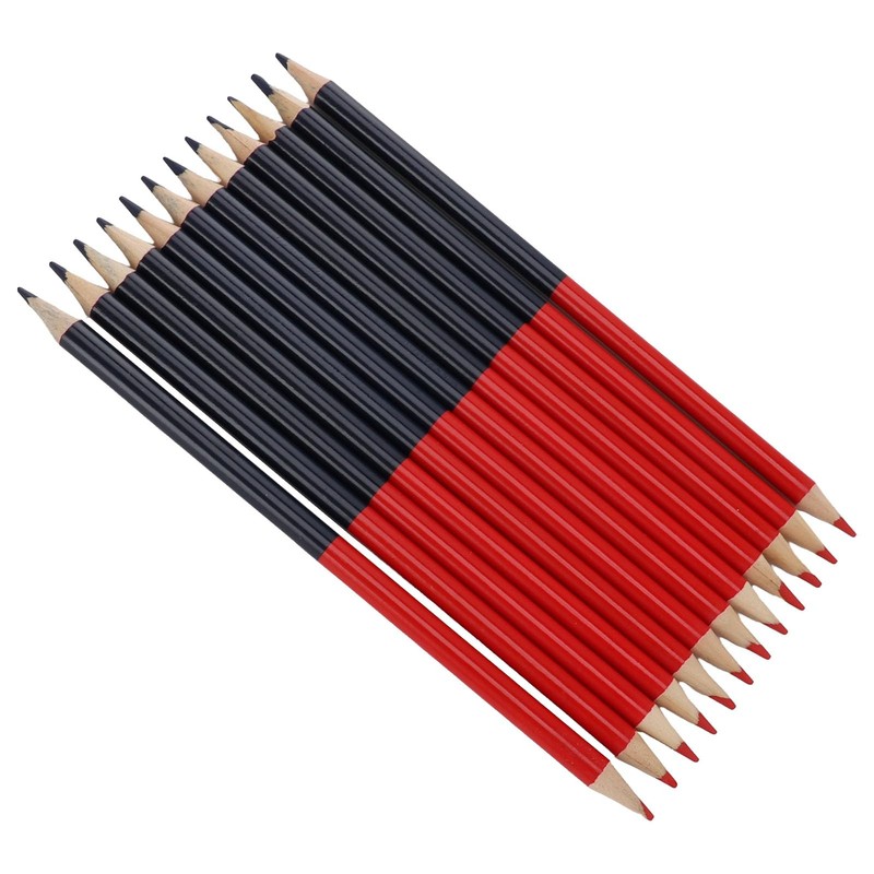 TRISAR Double-ended Pencil, Ergonomic Design 12 Pre-sharpened Pencils Erasable (Red