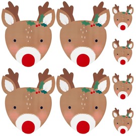 8 Piece Reindeer Shaped Coasters and Placemats Festive Christmas Tableware Decoration Novelity Xmas Gift