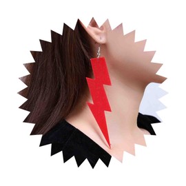 Cimenexe Punk Red Acrylic Thunder Drop Earrings Acrylic Lighting Bolt Dangle Earrings Vintage Lighting Earrings Minimalist 80s Neon Red Earrings Jewelry for Women and Girls Gifts