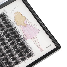 Bodermincer 120 Clusters/box Segmented 3D Effect Glue Bonded Cluster Eyelashes Individual Eyelash Extension Eyelashes Bunches False Eyelashes Home Eyelash Extension (14MM)