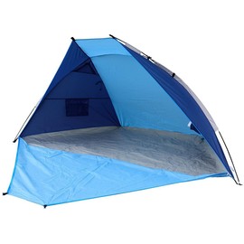 JUNELILY Blue Medium Beach Tent Sun Shelter for 2-3 Person Summer Vacation | Easy Setup Outdoors Canopy Cabana with Carry Bag Travel Family Weekend Holiday