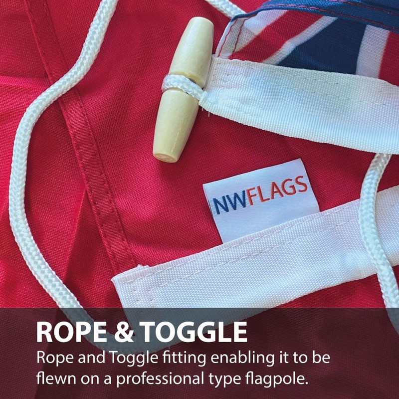 NWFlags Red Ensign Flag 150gsm Nylon Rope & Toggle 18"