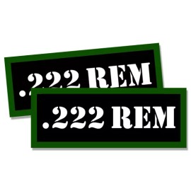 Right Wing Ink 222 REM Ammo Can 2x Labels Ammunition Case stickers decals 2 pack 3" x 1.15"