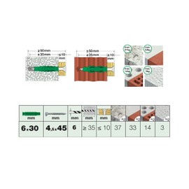 SPAX 5000001200015 Dowel Screw Set Diameter 6 200 Pieces, Expansion Dowel Type SD 6 x 30, Universal Screw 4.5 x 45, WIROX A9J, T-Star Plus T20, for Mounting in Concrete, Solid Stone, Perforated Stone