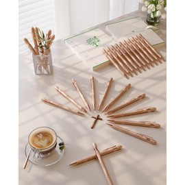 Ctsotmybs Rose Gold Pens Ballpoint Smooth Writing, Inspirational Bible Verse Pens with Stylus Tip, Christian Gifts for Women Faith,Cute Pen for Nurses, School and Office,10 Pack