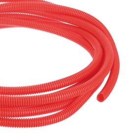 DMiotech 20ft Wire Loom Split Tubing 1/2 Inch, Cord Protectors from Pet Flexible Conduit Cable Management for Office, Home, Garden, Red