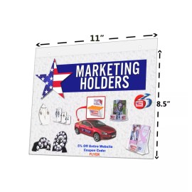 Marketing Holders Sign Holder Landscape Ad Info Sheet Display Frame 11"x 8.5" Wall Qty 6