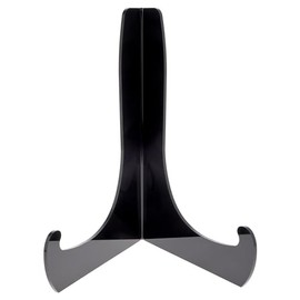 Plymor Black Acrylic 60-Degree Angle Easel with Shallow Support Ledges, 15" H x 10.75" W x 9" D (6 Pack)