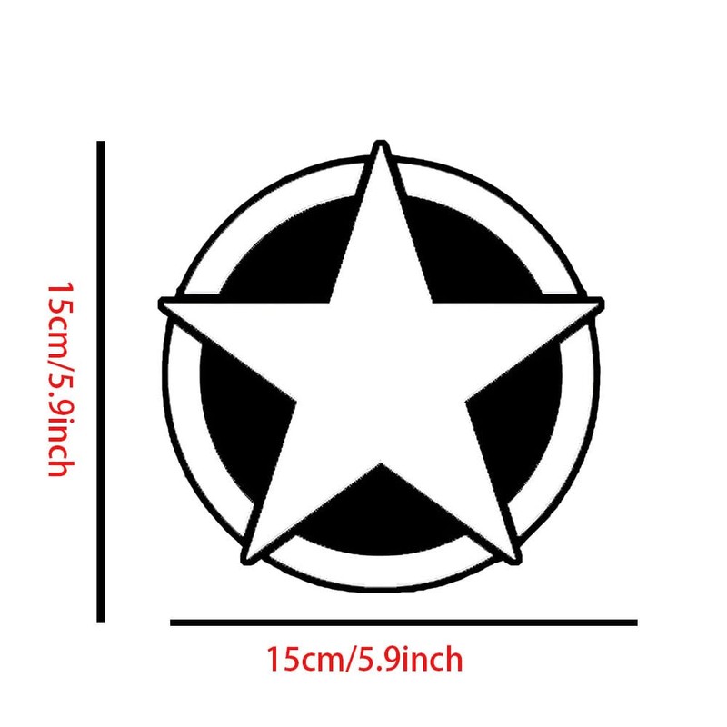 Military Star Vinyl Stickers 2-Pack – Waterproof Removable Car Decals