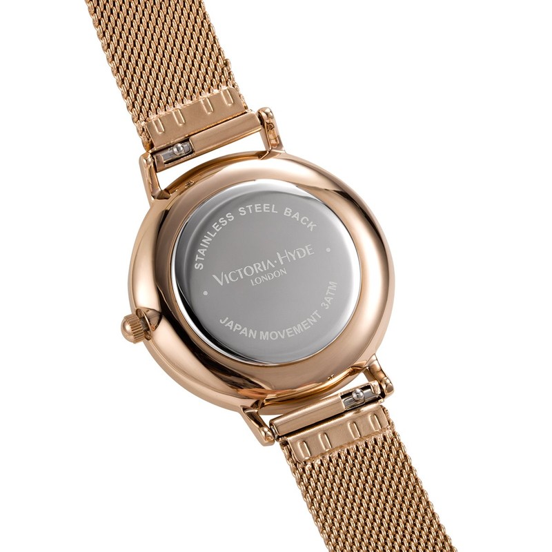 VICTORIA HYDE Fashion Rose Gold Women Watches Analog Quartz Replaceable