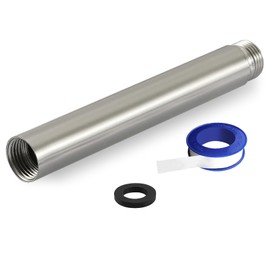 Nuodan Shower Extension Arm, Solid Stainless Steel Shower Pipe Extension with Teflon Tape and Washer, For Lowering or Extending Showerhead (6 Inch, Brushed Nickel)