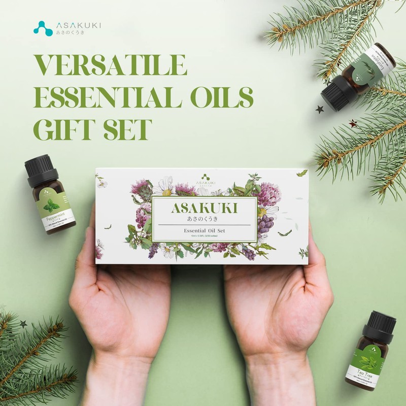 ASAKUKI Essential Oils Set, Starter Kit Oils for Diffusers for