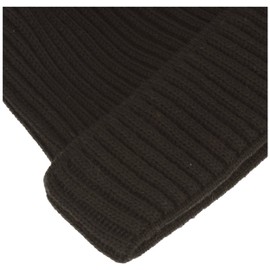 Breiter XXL knitted hat for larger heads, winter hat, beanie made of merino wool, Black - Rib, XXL