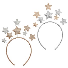 2 Pieces Five-pointed Star Headbands, Shiny Star Headbands, Hair Accessories Headbands, Gold and Silver Headbands, Headbands for Women Girls, Suitable for Birthday Party, Christmas