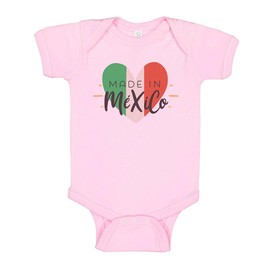 Heart Made in Mexico Baby Infant One Piece Bodysuit 6 Months Light Pink