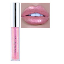 Glitter Lip Gloss Lipstick, Diamond Metallic Pink Coral Shimmer Lipgloss Liquid Lipstick Long Lasting Waterproof Non-Stick Cup Sparkle Shiny Lip Plumper Tinted Lip Balm for Women