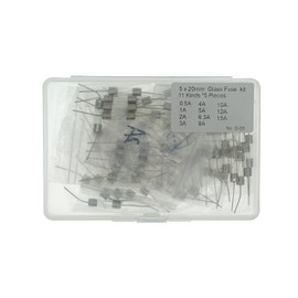 11 Values x 5 Pieces, Total 55 Pieces,5 x 20mm Fast-Blow Axial Leaded Glass Fuse Assortment Including (0.5A 1A 2A 3A 4A 5A 6.3A 8A 10A 12A 15A)