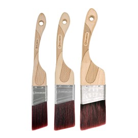 ROLLINGDOG Angled Paint Brush - Trim Brush with Ergonomic Wood Handle for Wall, Furniture, Cutting in Painting,3PC(1.5",2",2.5")