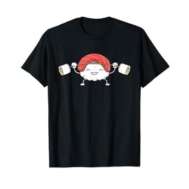 Divertente sushi squat bilanciere sollevamento pesi palestra allenamento Maglietta