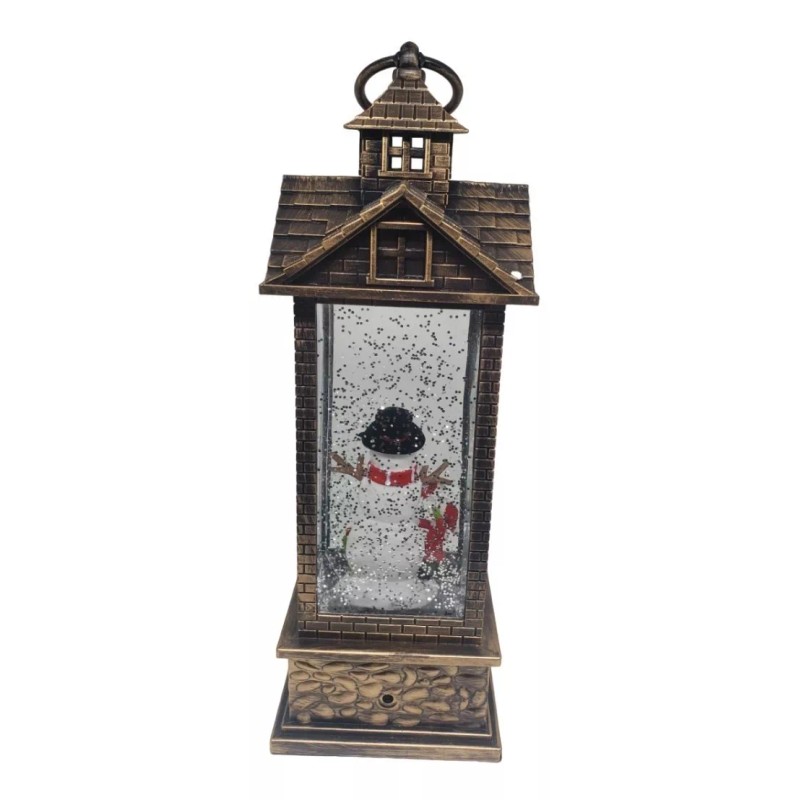 Snow Water Farol Navideño Muñeco Nieve Luz Led Musical Adornos