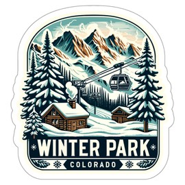 Winter Park Colorado Sticker Adventure Souvenir Decal Vinyl Small Waterproof for Water Bottle Mug Passport Scrapbook Notebook Laptop Tumbler Skateboard Computer Phone 4" ID44990
