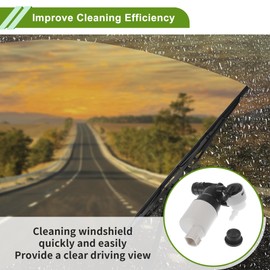 ACROPIX Windshield Washer Pump W/Grommet for Vovle S60 2011-2013 Front Washer Fluid Pump Windshield Wiper Pump No.31253220 Black,White 1 Set