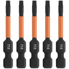 TORX T15 Impact Driver Bit - Railer TORX T-15 Star Bits. 1/4 Quick Release S2 Steel 2 inch TORX Bits. (5 Pack)