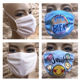 Family Set - 2 x Adult Masks + 2 x Children's Masks 3 Layers Washable Reusable Spanish Product