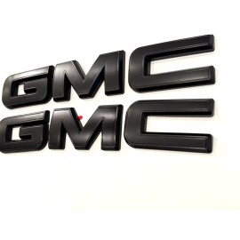 Auto Front & Rear Matte Black OVERLAY Emblem Badge Fit 2023 2024 2025 GMC Canyon