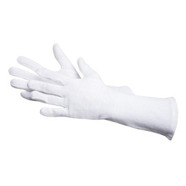 Jah 561-30 Cotton Gloves 12 Pairs 30 cm Long Oekotex Heavy White Size 12