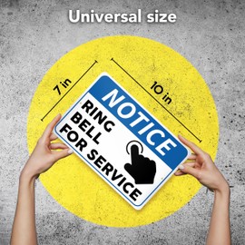 2 PC Ring Bell for Service Signs - 7x10 inches Please Ring Bell for Assistance - Doorbell Sign