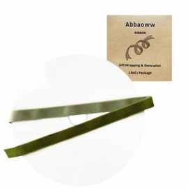 Abbaoww 25 Yards Moss Green Velvet Ribbon 1 Inch Single Face Velvet Ribbon for Christmas Wreath Decoration Gift Wrapping DIY Project Bow Making (Moss Green, 1 Inch)