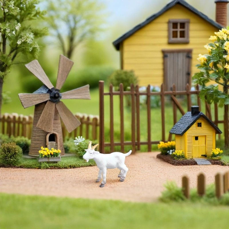 FUNOMOCYA 6Pcs Mini Goat Figurines Realistic Goat Statues for Home