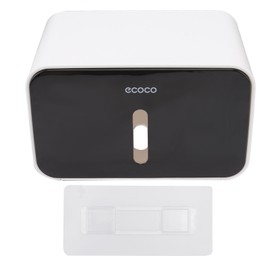 Toilet Paper Roll Box Cover Waterproof Punch Free Prevent Corrosion Wall Mounted Bathroom Tissue Holder Black