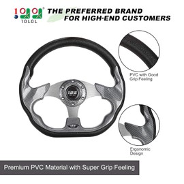 10L0L Golf Cart Steering Wheel for Yamaha, EZGO TXT/RXV/Valor, Club Car DS/Precedent/Onward/Tempo Golf Carts