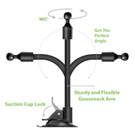 Ramtech Car GPS Windshield Suction Cup Bracket Mount with Flexible Arm, Compatible with GPS Nuvi 2539 LMT 2557 LMT 2558 LMTHD 2559 LMT 2577 LT 2589 LMT 2597 LMT 2598 LMTHD 2599 LMTHD, WMFR