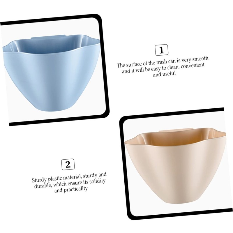 Cabilock 3-Pack Hanging Trash Cans, Plastic, Rectangular, 4.785L Capacity, Pink,