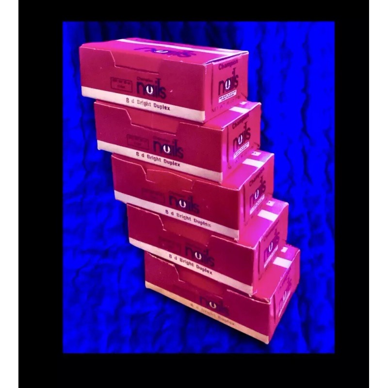 Champion 5 Boxes 8 d Bright Duplex Nails Double Head