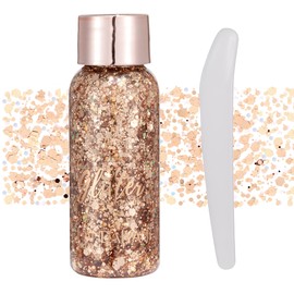 GL-Turelifes Mermaid Pailletten Chunky Glitter Liquid Lidschatten Glitter Body Gel Festival Glitter Kosmetik Gesicht Haar Nägel Make-up Long Lasting Sparkling 30 g (#107 Roségold)